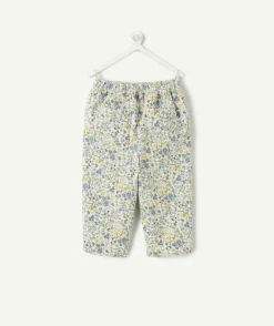 Pantalon bébé fille droit imprimé fleuri