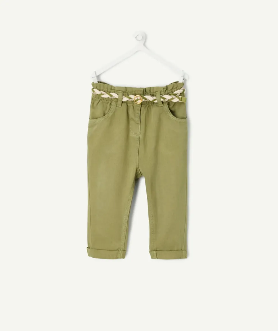 Pantalon bébé fille droit vert