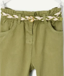 Pantalon bébé fille droit vert