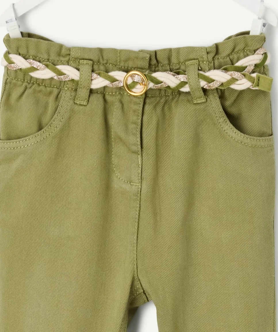 Pantalon bébé fille droit vert