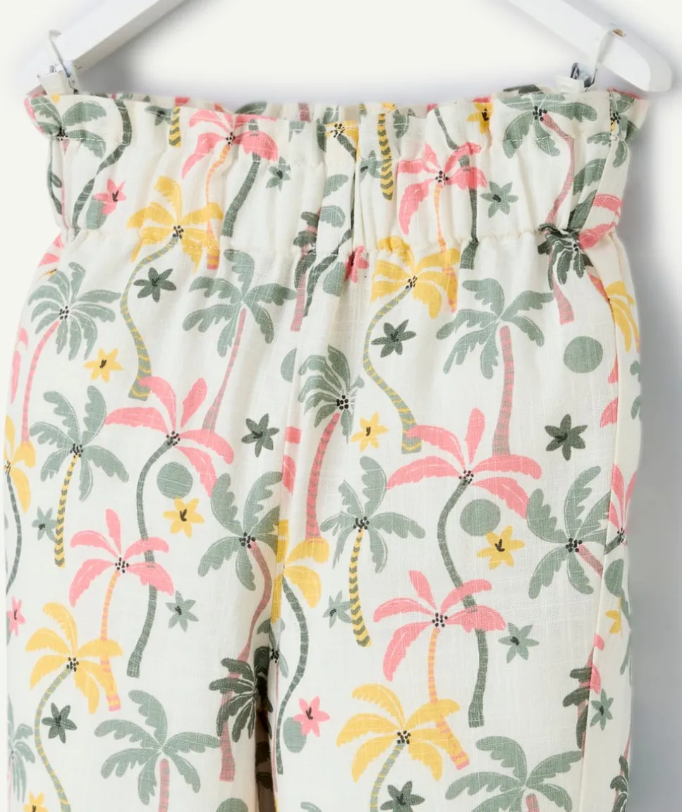 Pantalon bébé fille imprimé tropical