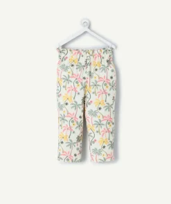 Pantalon bébé fille imprimé tropical