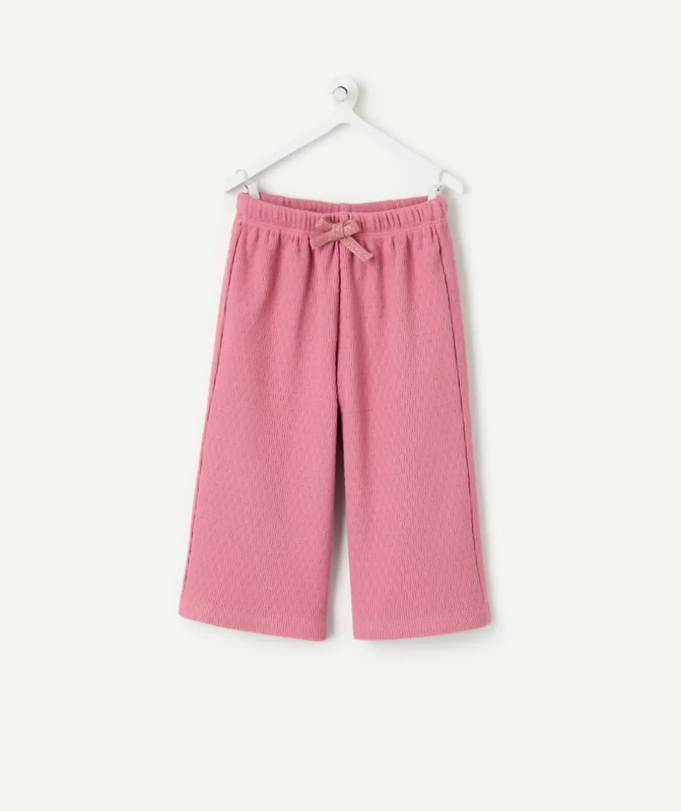 Pantalon bébé fille large maille rose