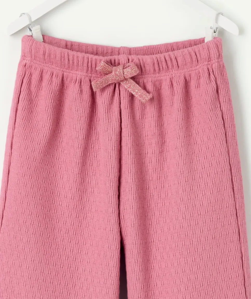 Pantalon bébé fille large maille rose