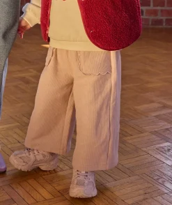 Pantalon bébé fille maille large rose