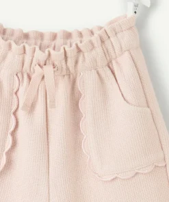 Pantalon bébé fille maille large rose