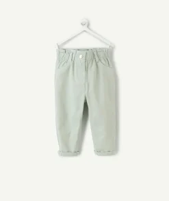 Pantalon bébé fille relax vert pastel