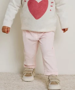 Pantalon bébé fille rose coupe droite