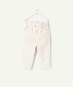 Pantalon bébé fille rose coupe droite