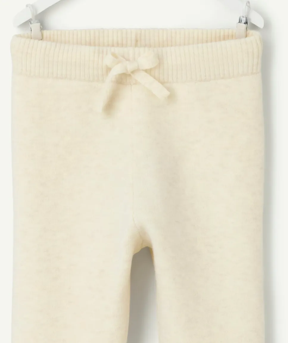 Pantalon bébé garçon en maille écru