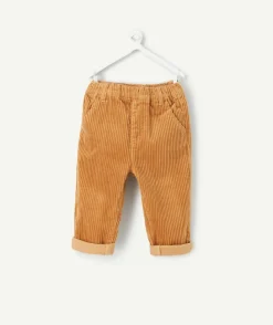 Pantalon bébé garçon en velours côtelé camel