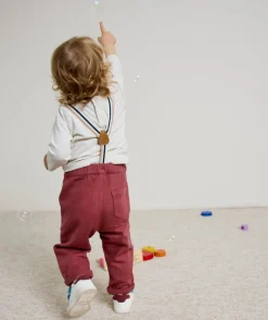 Pantalon bébé garçon rouge avec bretelles