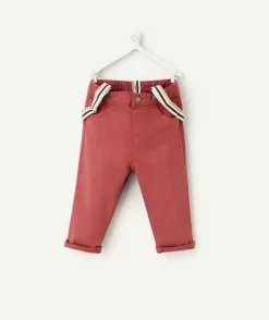 Pantalon bébé garçon rouge avec bretelles