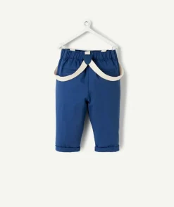 Pantalon bleu à bretelles bébé garçon