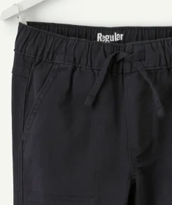 Pantalon cargo garçon droit noir