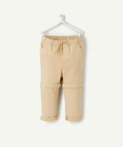 Pantalon chino évolutif beige avec cordons en fibres recyclées