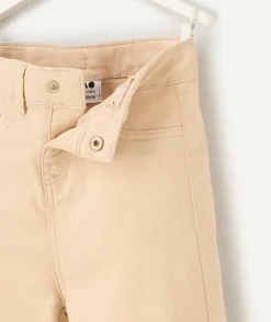 Pantalon coupe large bébé fille en fibres recyclées beige