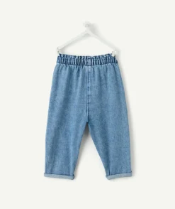 Pantalon denim bébé fille broderies