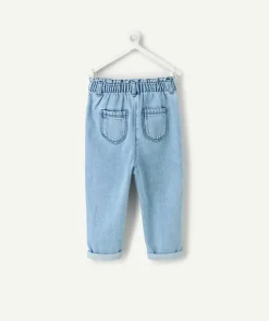 Pantalon denim bébé fille relax bleu