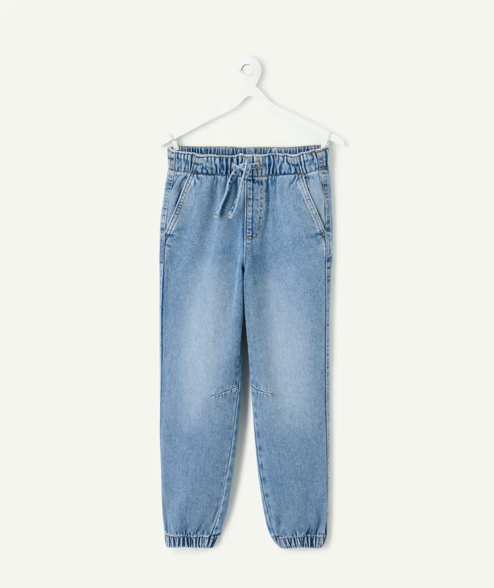Pantalon denim garçon droit taille élastique