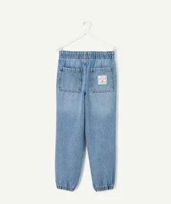 Pantalon denim garçon droit taille élastique