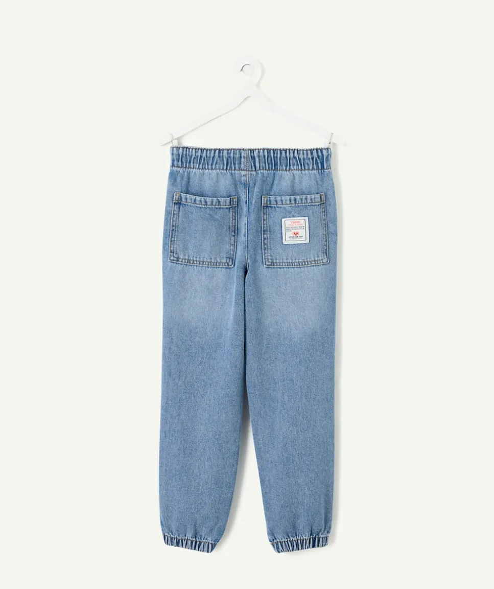 Pantalon denim garçon droit taille élastique
