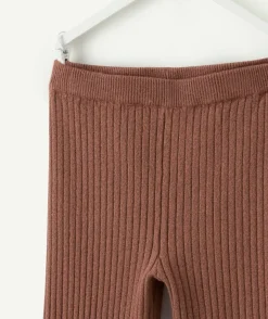 Pantalon droit bébé fille côtelé marron