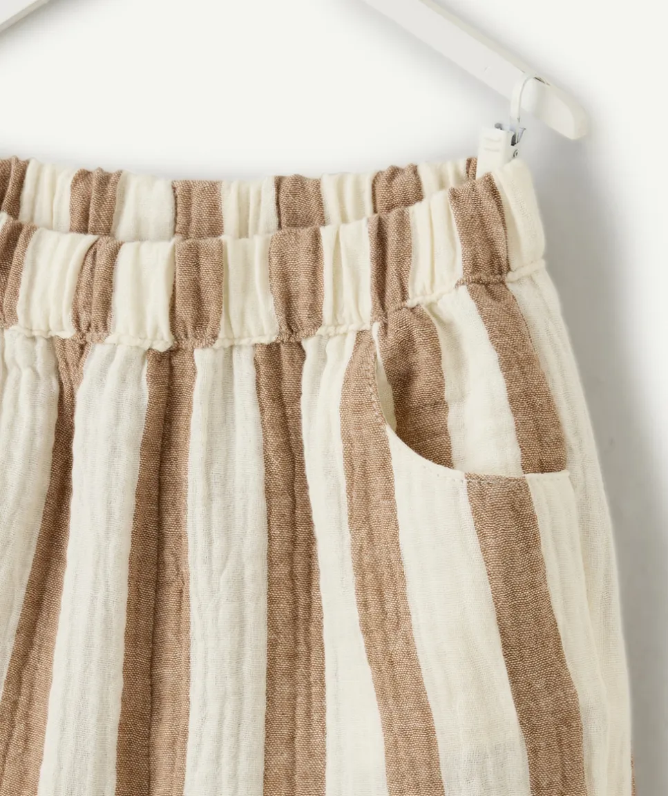 Pantalon droit bébé garçon rayé marron