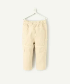 Pantalon droit cargo bébé garçon en viscose labellisée écru