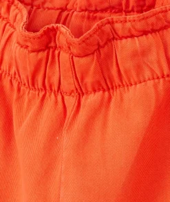 Pantalon droit fille en viscose labellisée rouge