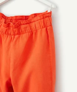 Pantalon droit fille en viscose labellisée rouge