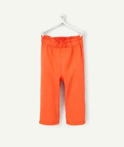 Pantalon droit fille en viscose labellisée rouge