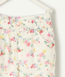 Pantalon droit à fleurs pour bébé fille