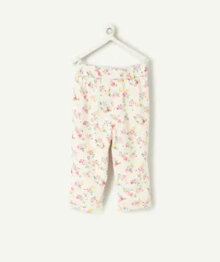 Pantalon droit à fleurs pour bébé fille