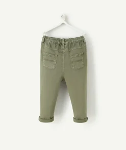 Pantalon droit relax garçon kaki