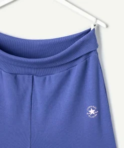 Pantalon fille ample bleu
