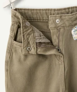 Pantalon fille balloon kaki