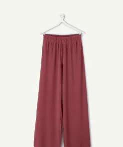 Pantalon fille flared bordeaux
