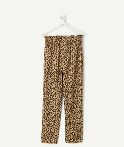Pantalon fille imprimé léopard