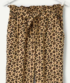 Pantalon fille imprimé léopard