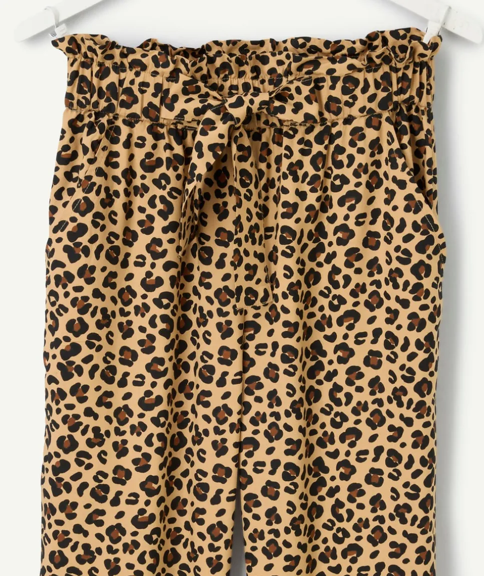 Pantalon fille imprimé léopard