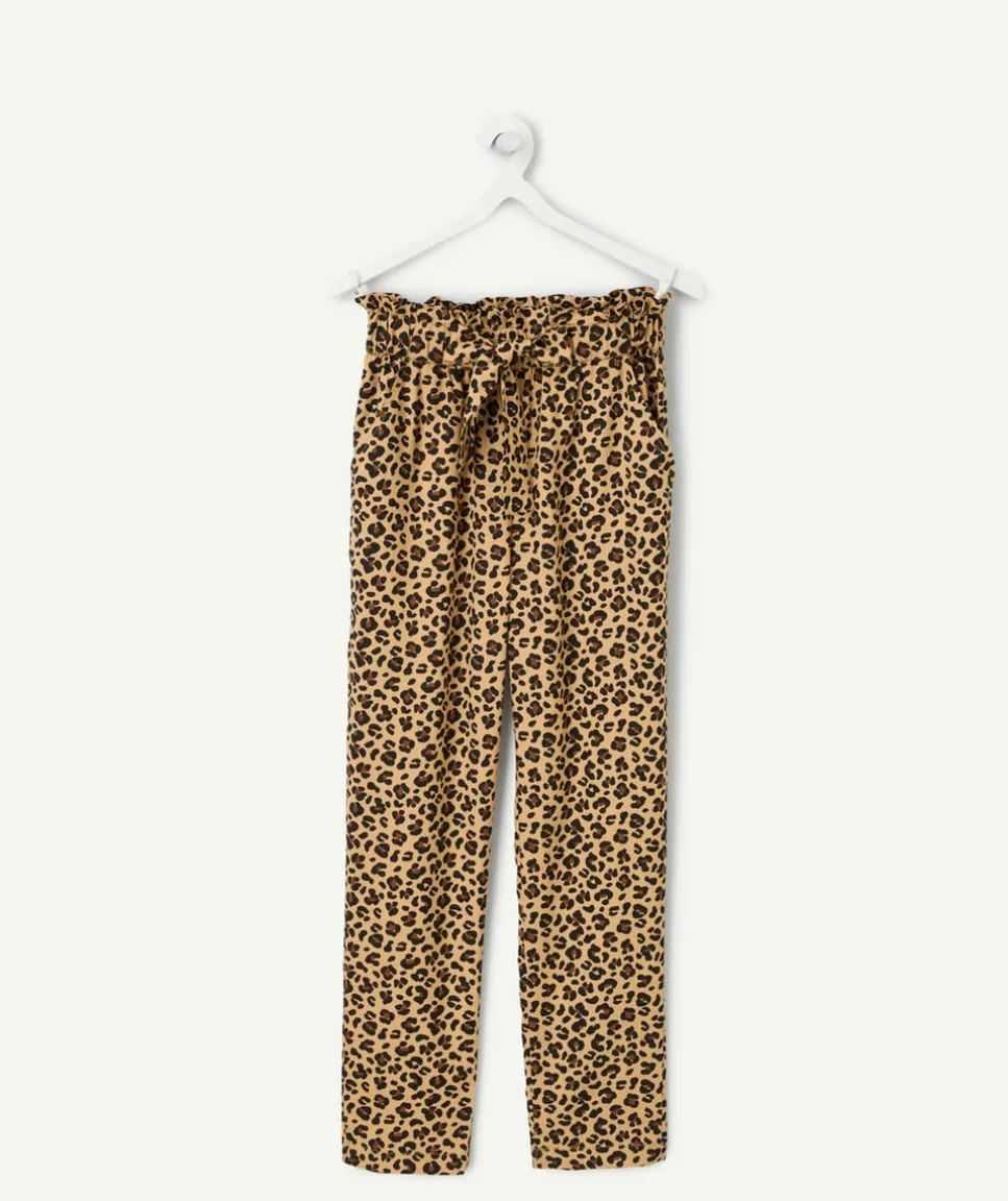 Pantalon fille imprimé léopard