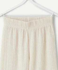 Pantalon fille large beige