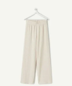 Pantalon fille large beige
