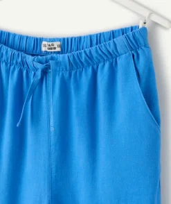 Pantalon fille large bleue