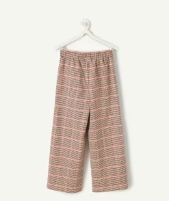 Pantalon fille large à carreaux
