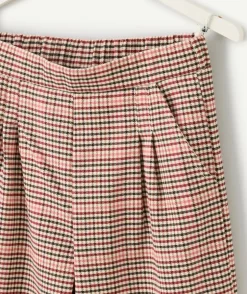 Pantalon fille large à carreaux