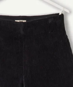 Pantalon fille large côtelé noir