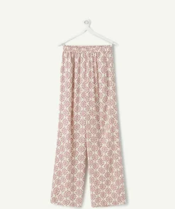 Pantalon fille large imprimé