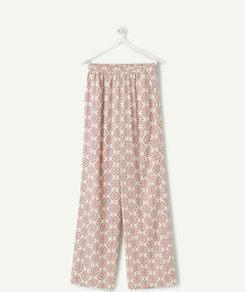 Pantalon fille large imprimé